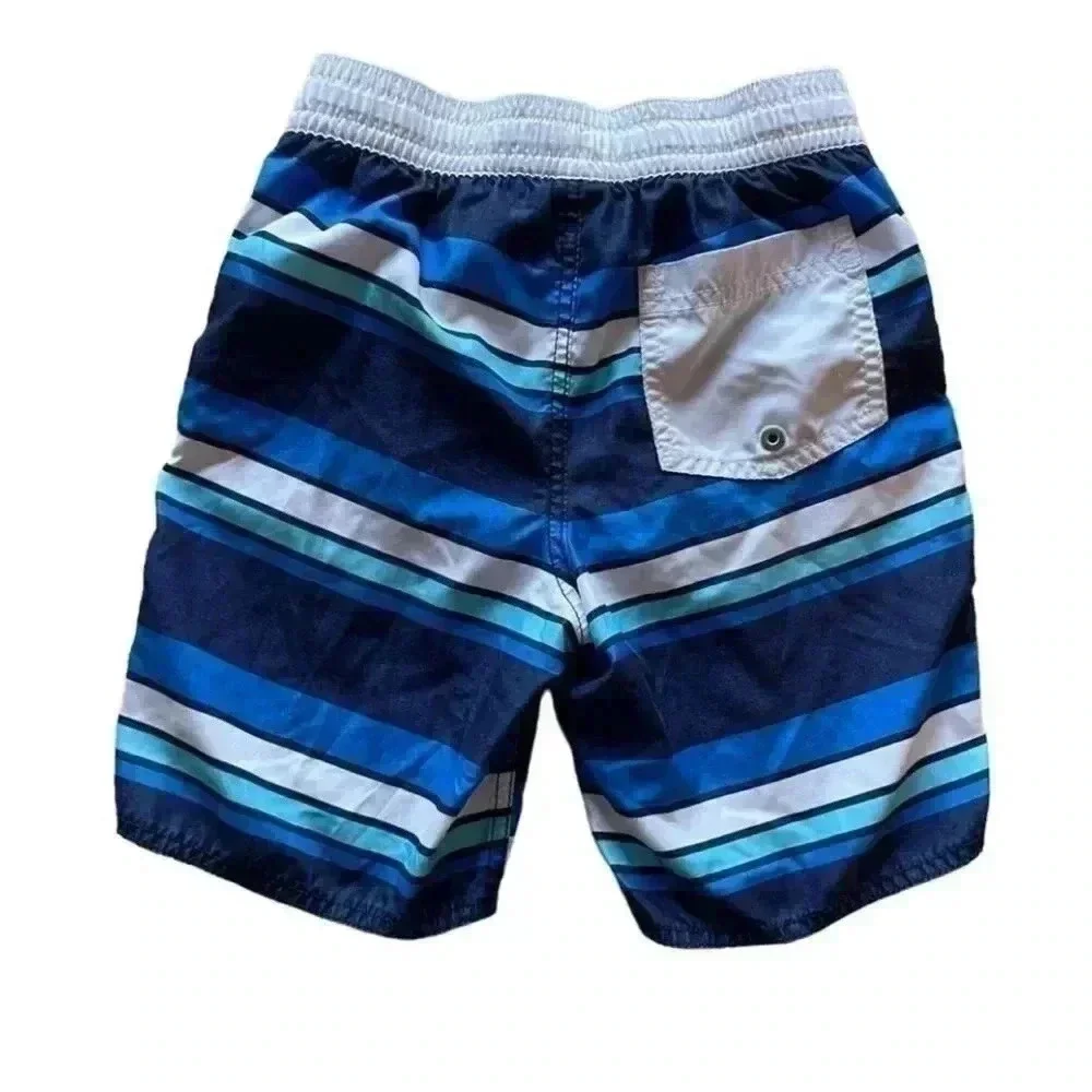 Old Navy Blue White Stripes Boys Summer Swimming Short Board Pants SZ M # 1205